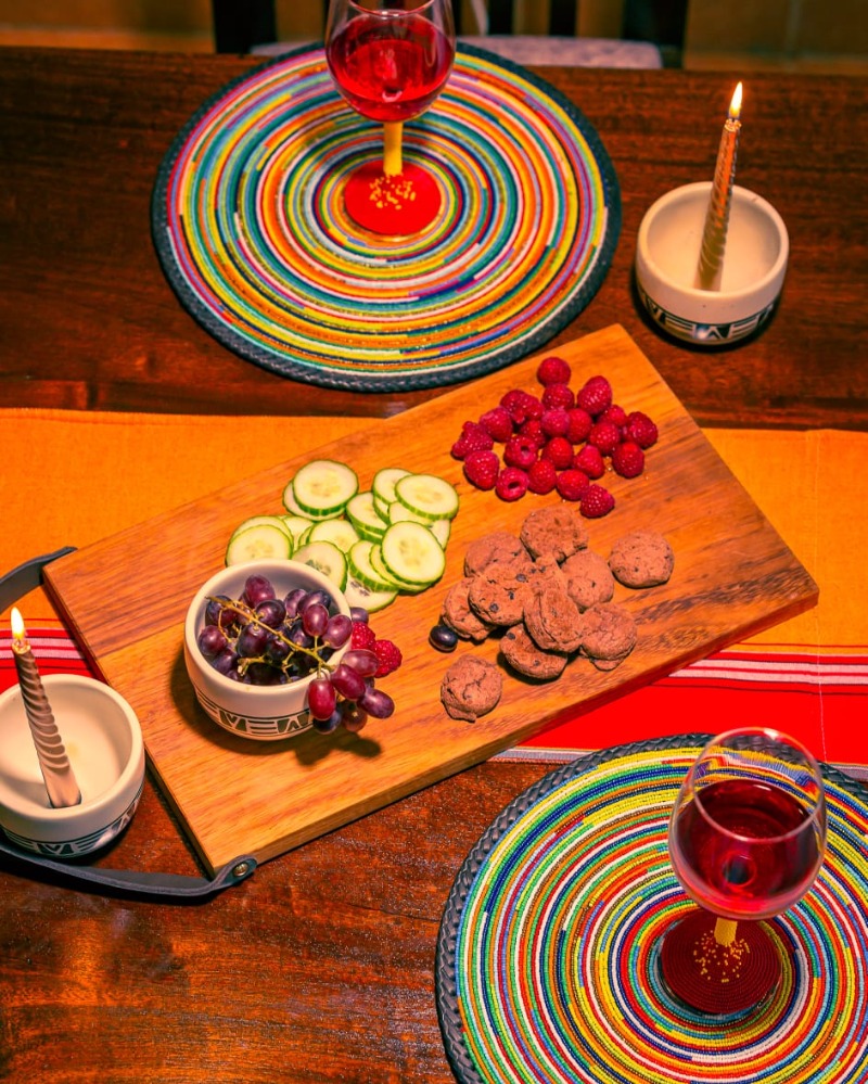 Maasai colored Beaded mats