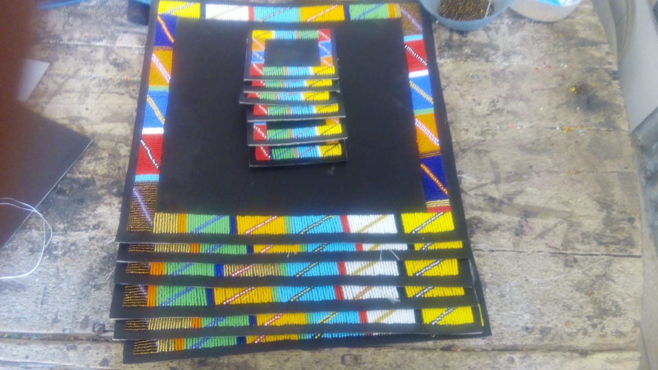 Multicolor Half-Beaded Square Placemats