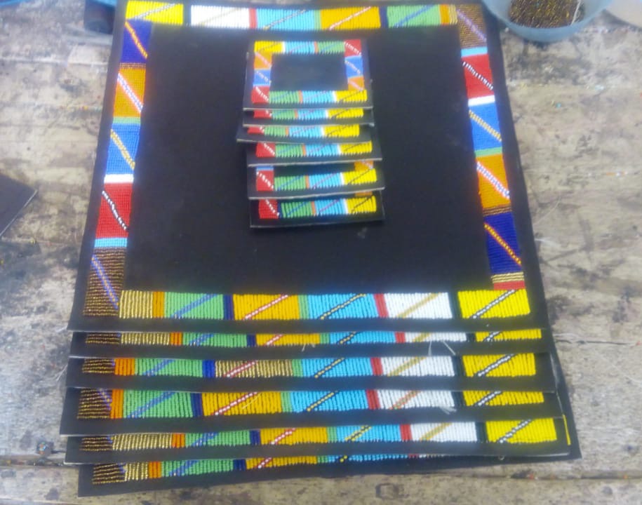 Multicolor Half-Beaded Square Placemats