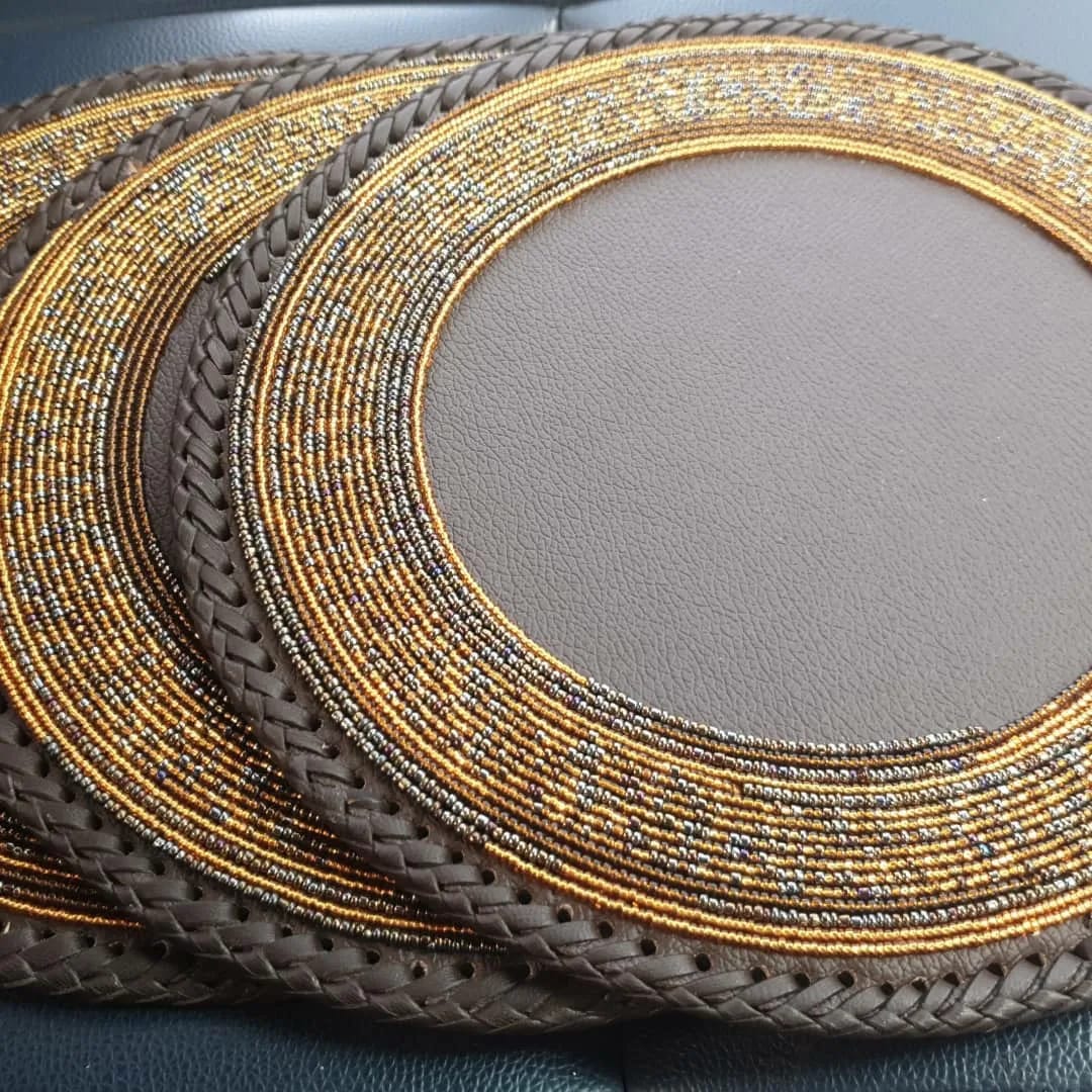 Gold Half Beaded Placemat