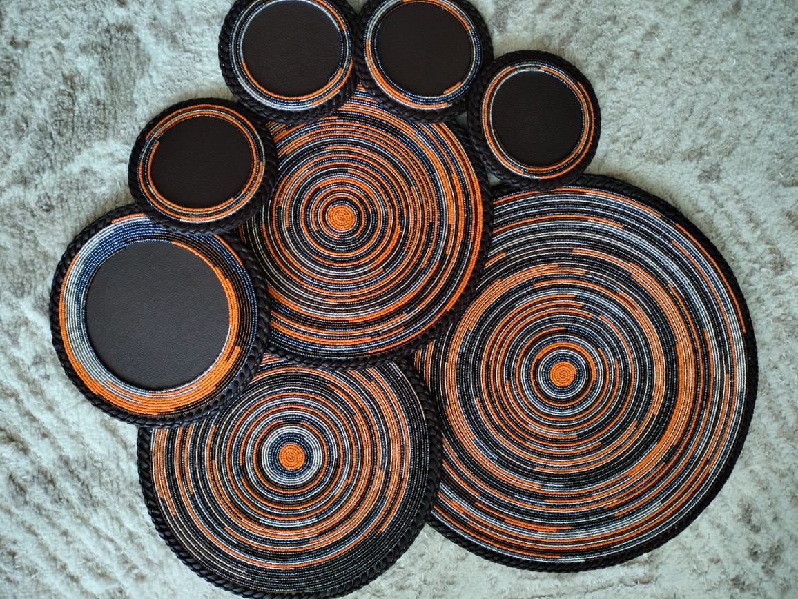 Tangerine Beaded Placemats