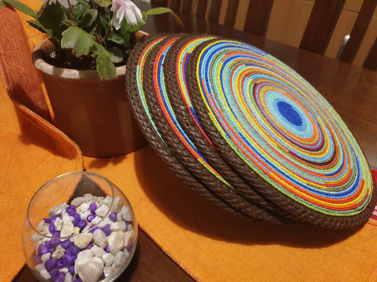 Maasai Wonder fully-beaded placemat