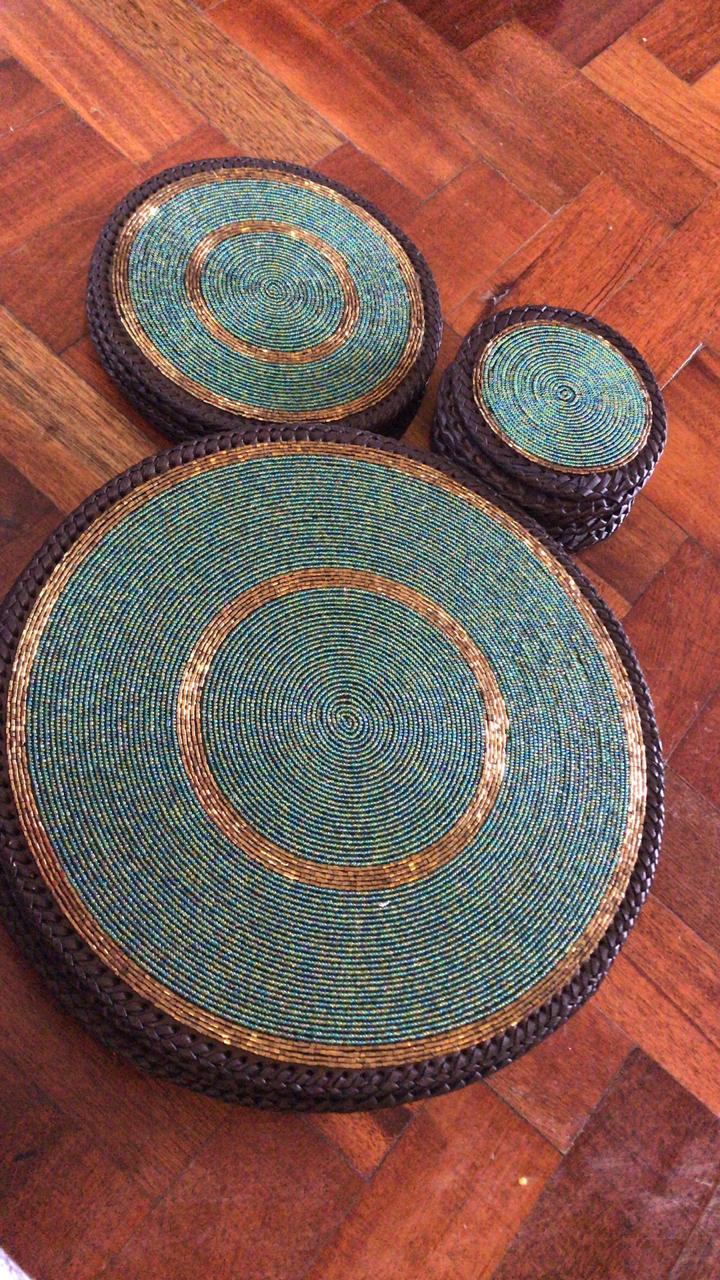 Green Beaded placemat