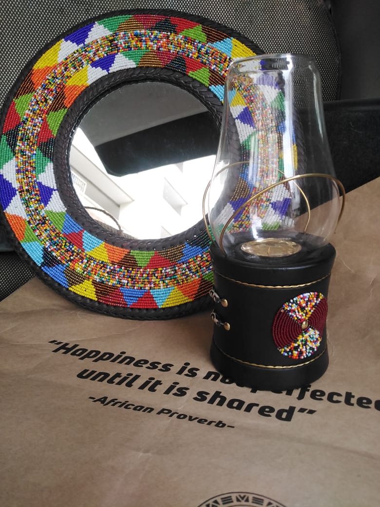 Multicolored Beaded Mirror