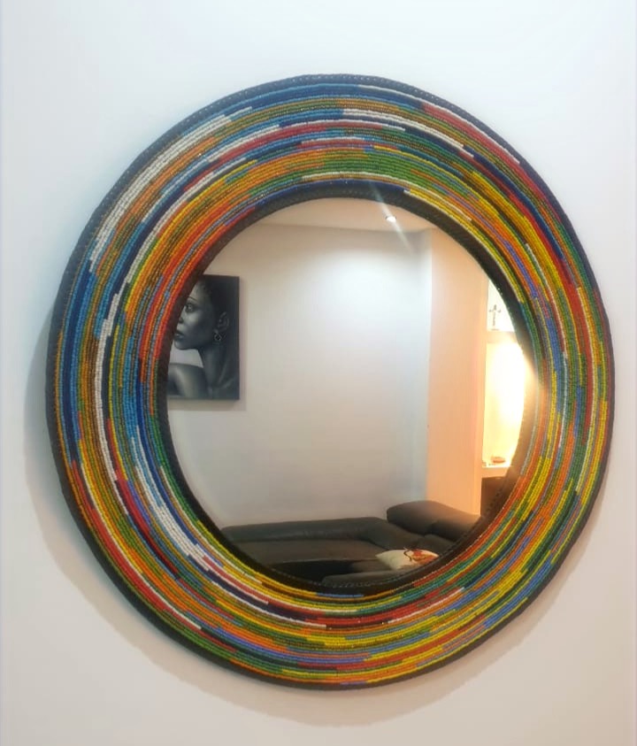 Summertime Multi-coloured Beaded Mirror