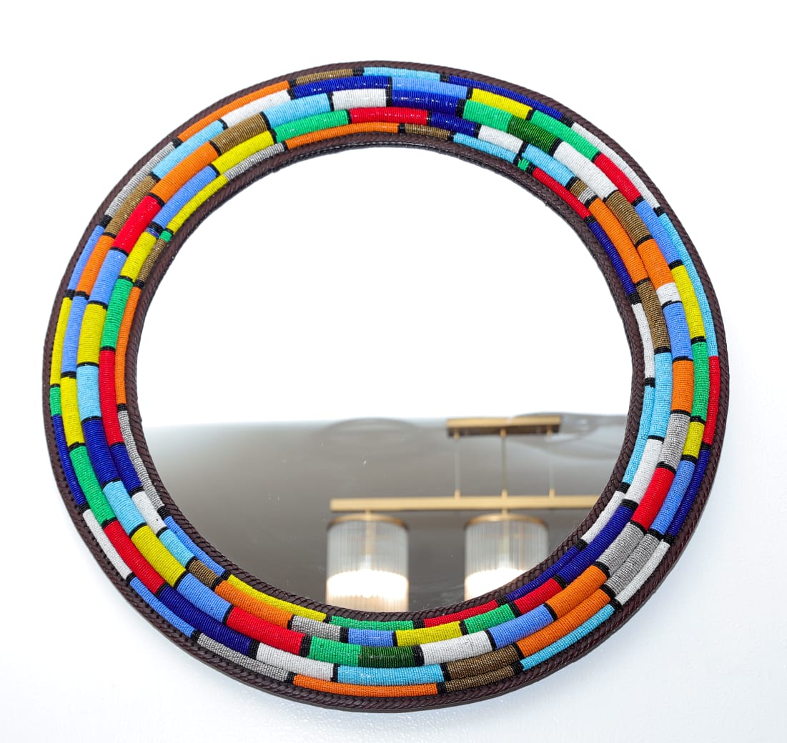 Rainbow Hand-beaded Tube Mirror