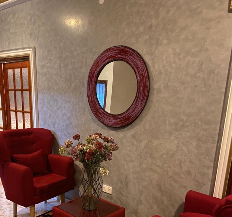 Pink &amp; Red Beaded Handmade Mirror