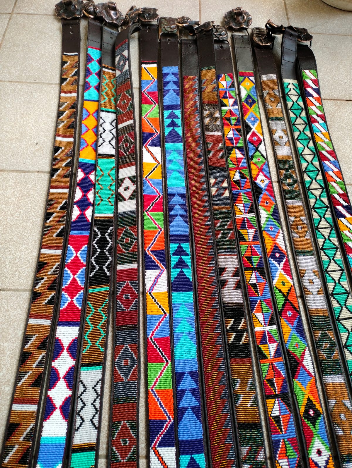 Beaded belts, multicolored beaded belts, Kenyan beaded belts, African belts