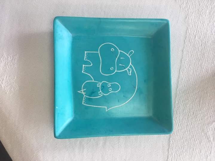 Square Patterned Shallow Decorative Dish (4pcs)