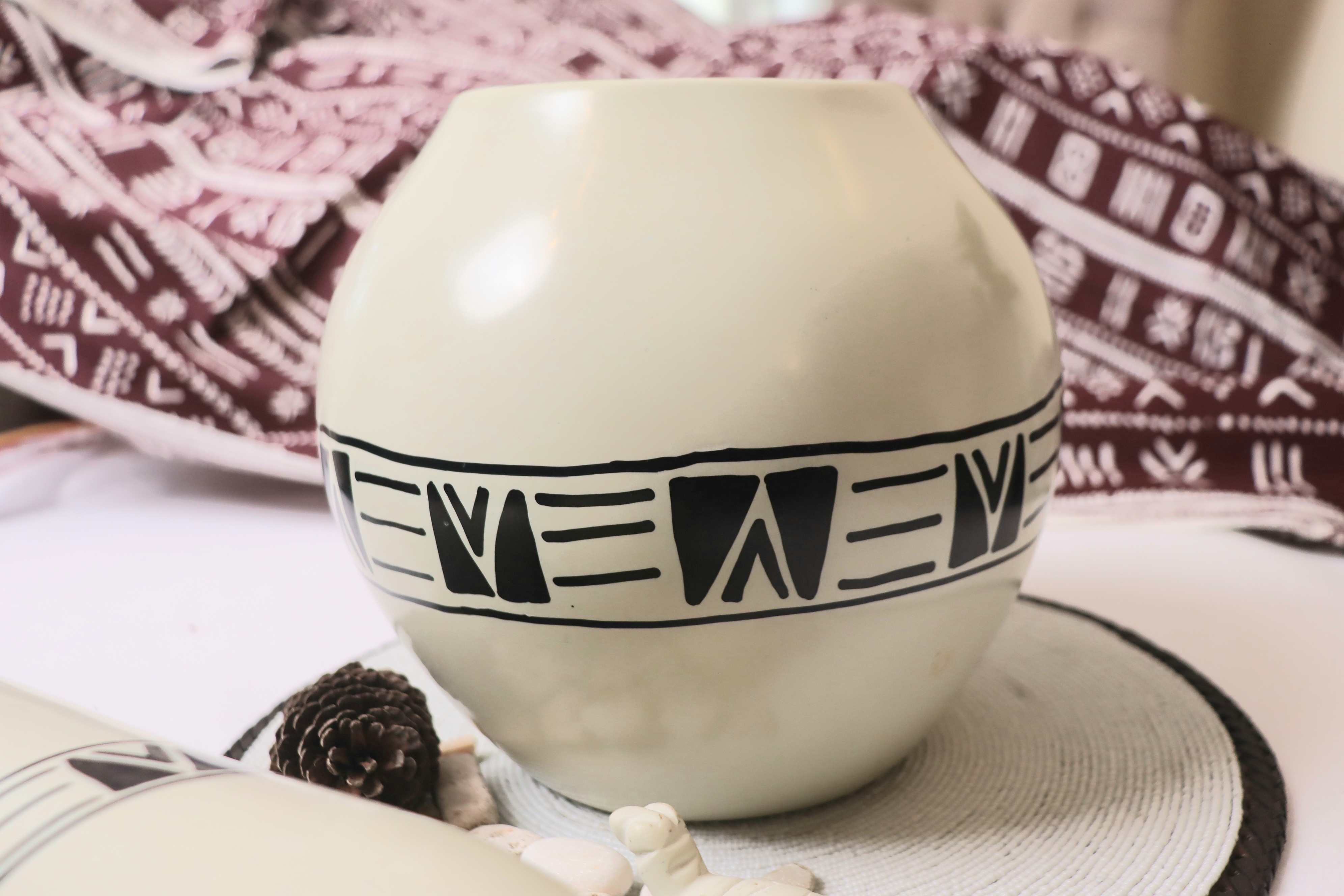 Elegant soapstone white vases.