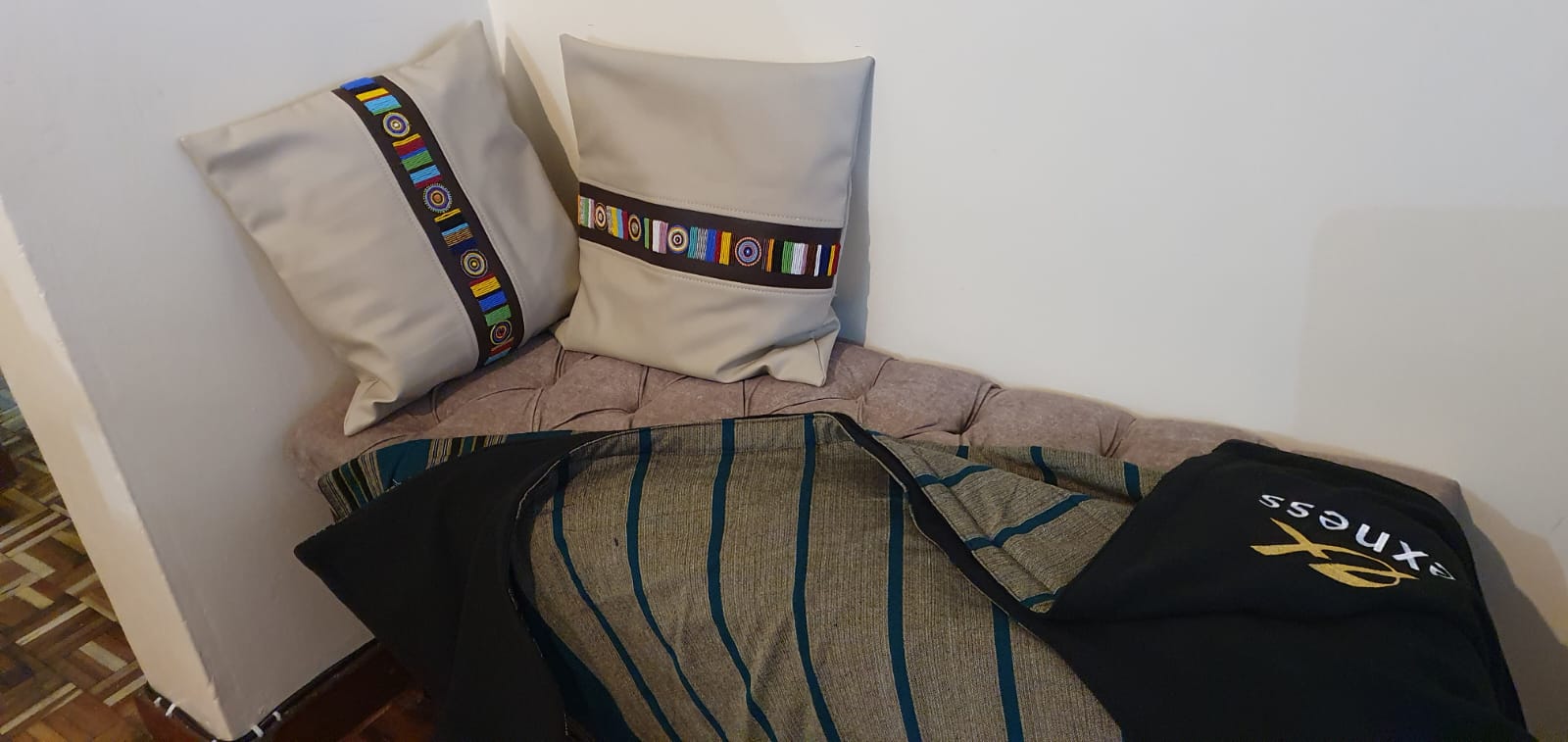 Contemporary Elegance: Beaded Pillow Cover for Modern Living