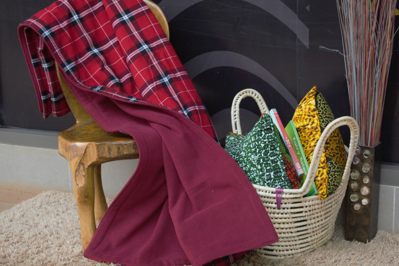 Fleece Lined Maasai Blanket Throw