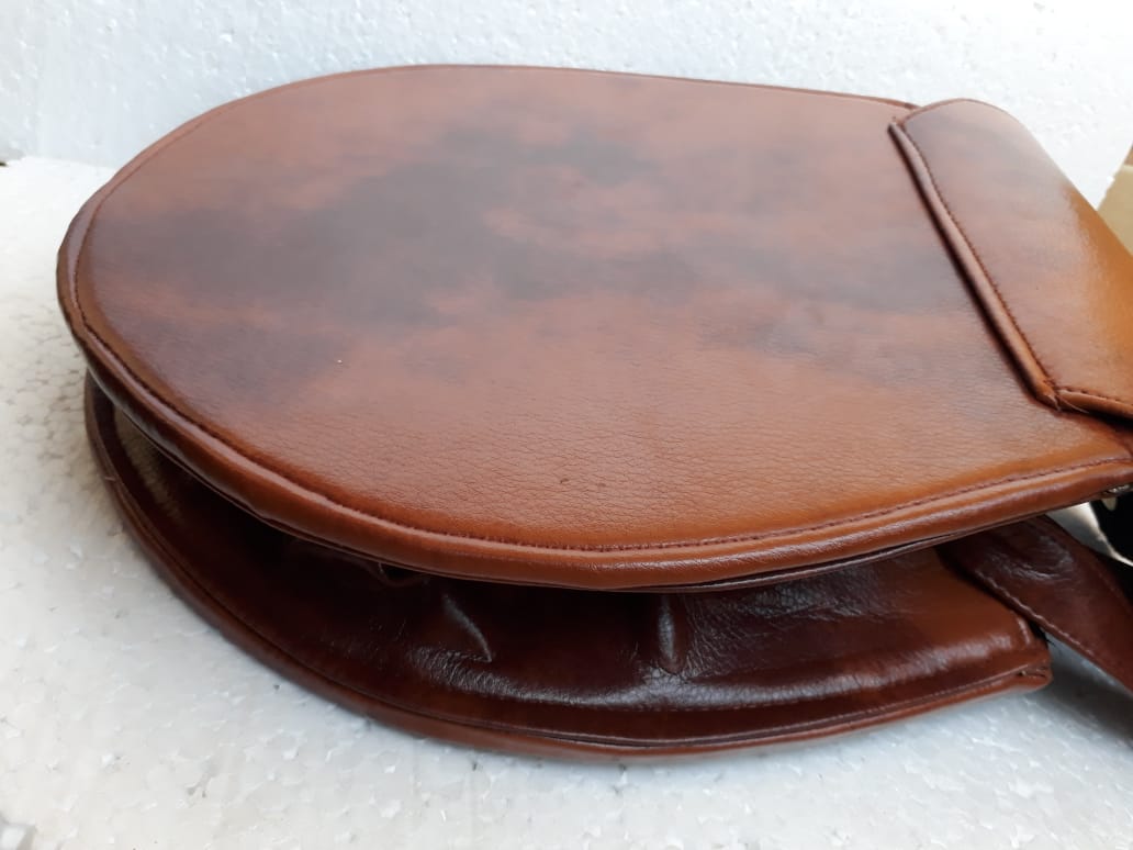 Brown Faux Leather Sling Bag