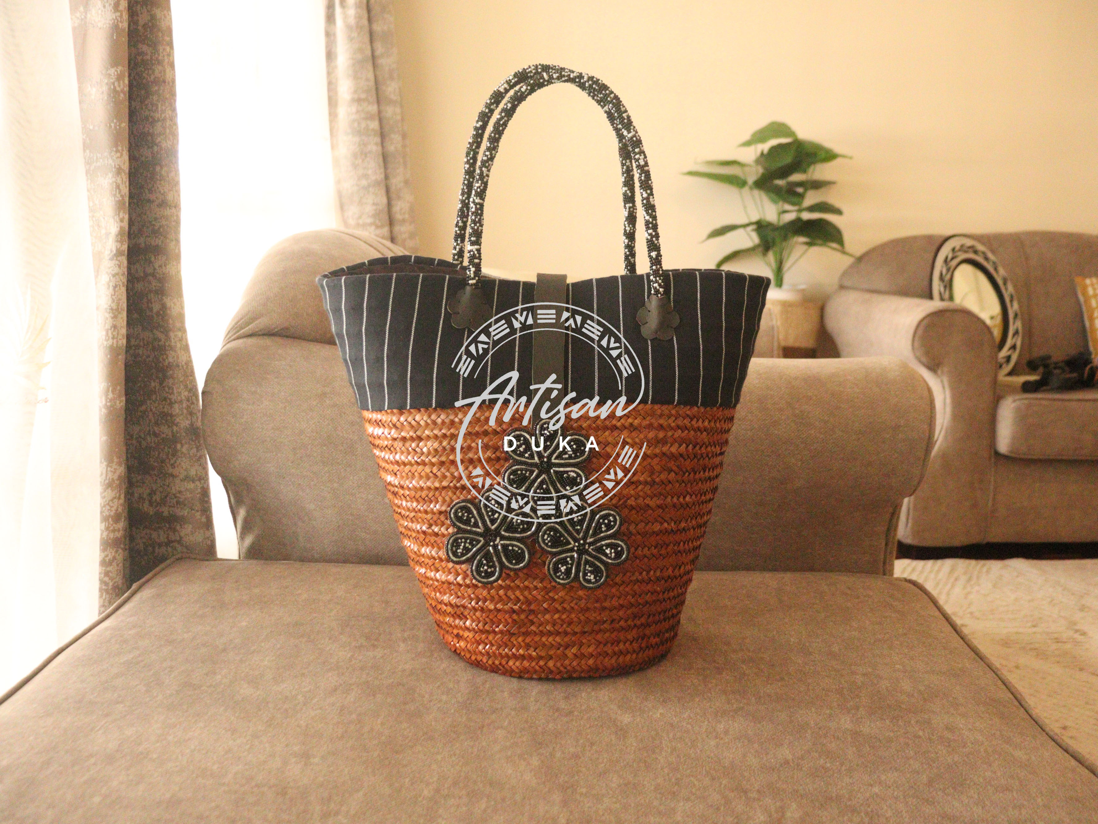 Kikoy basket, Sisal basket, Kenyan kikoy basket, Kenyan basket