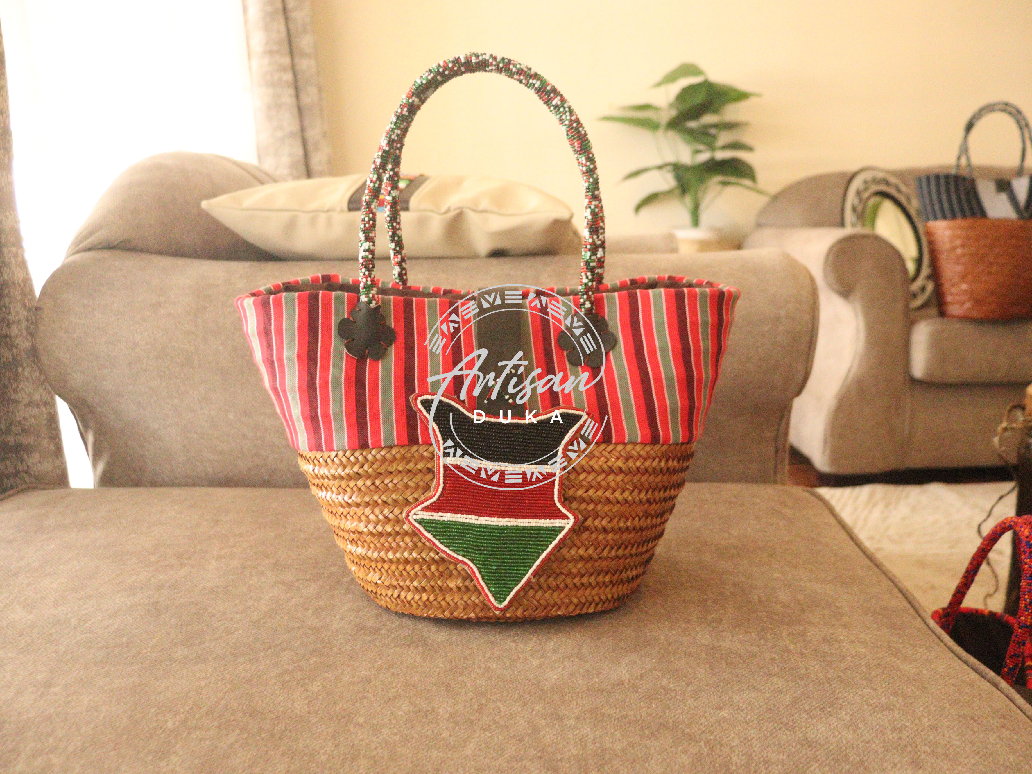 Kikoy basket, Sisal basket, Kenyan kikoy basket, Kenyan basket