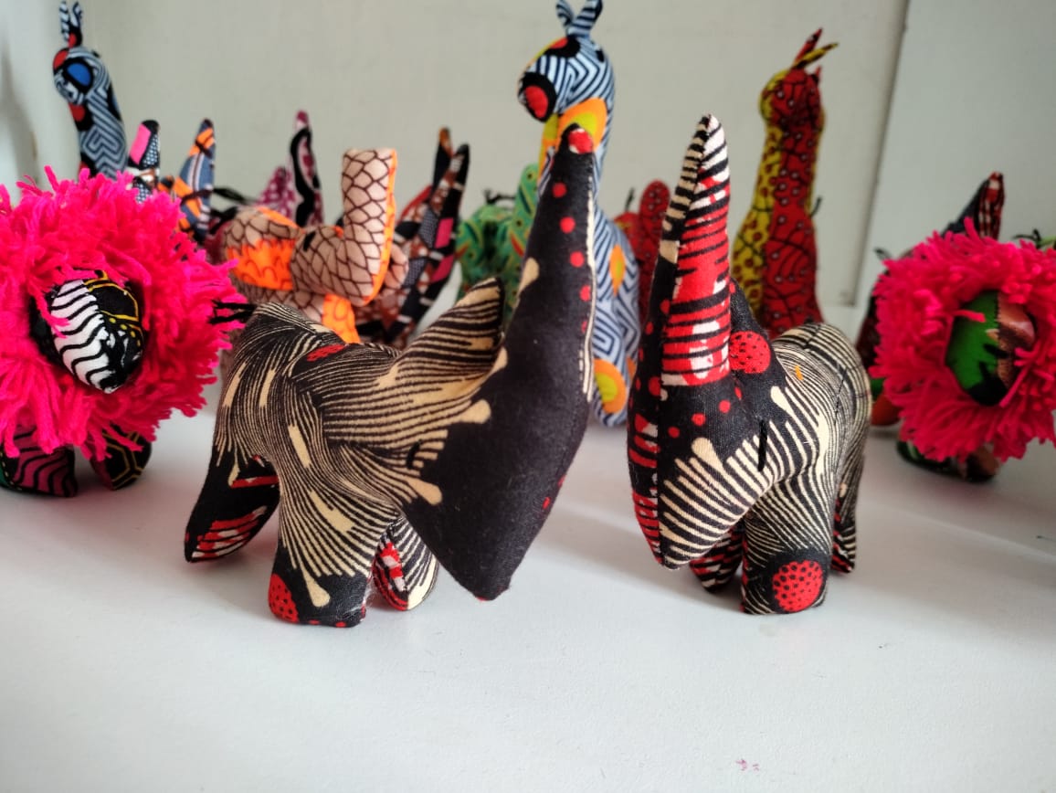 Rhino Kitenge toy, Kitenge toys, soft toys