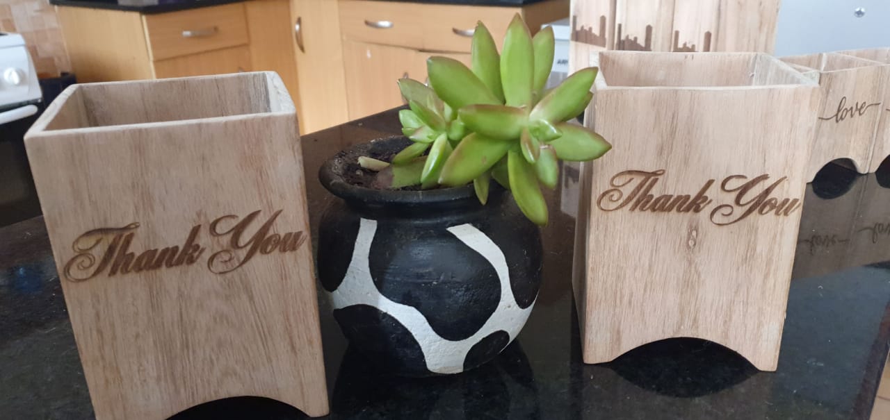 Wooden Love Planters (set of 3)