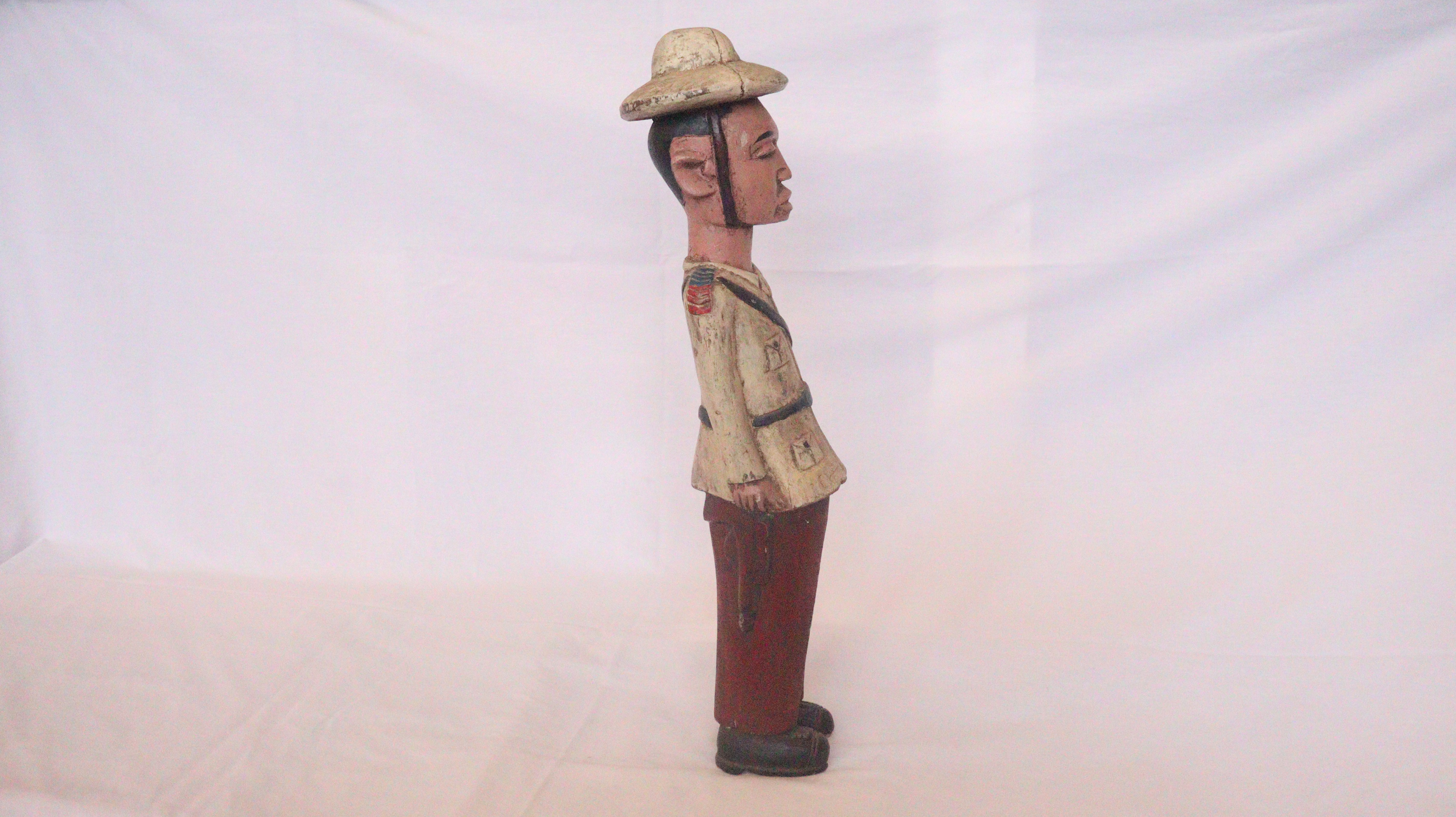 Antiques, Belgium colonial soldier, Colonial soldier, Statue, Soldier statue.