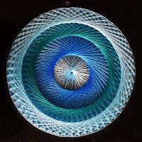 Round/circular Blue String art, Blue String Art, Wall art, Home Decor