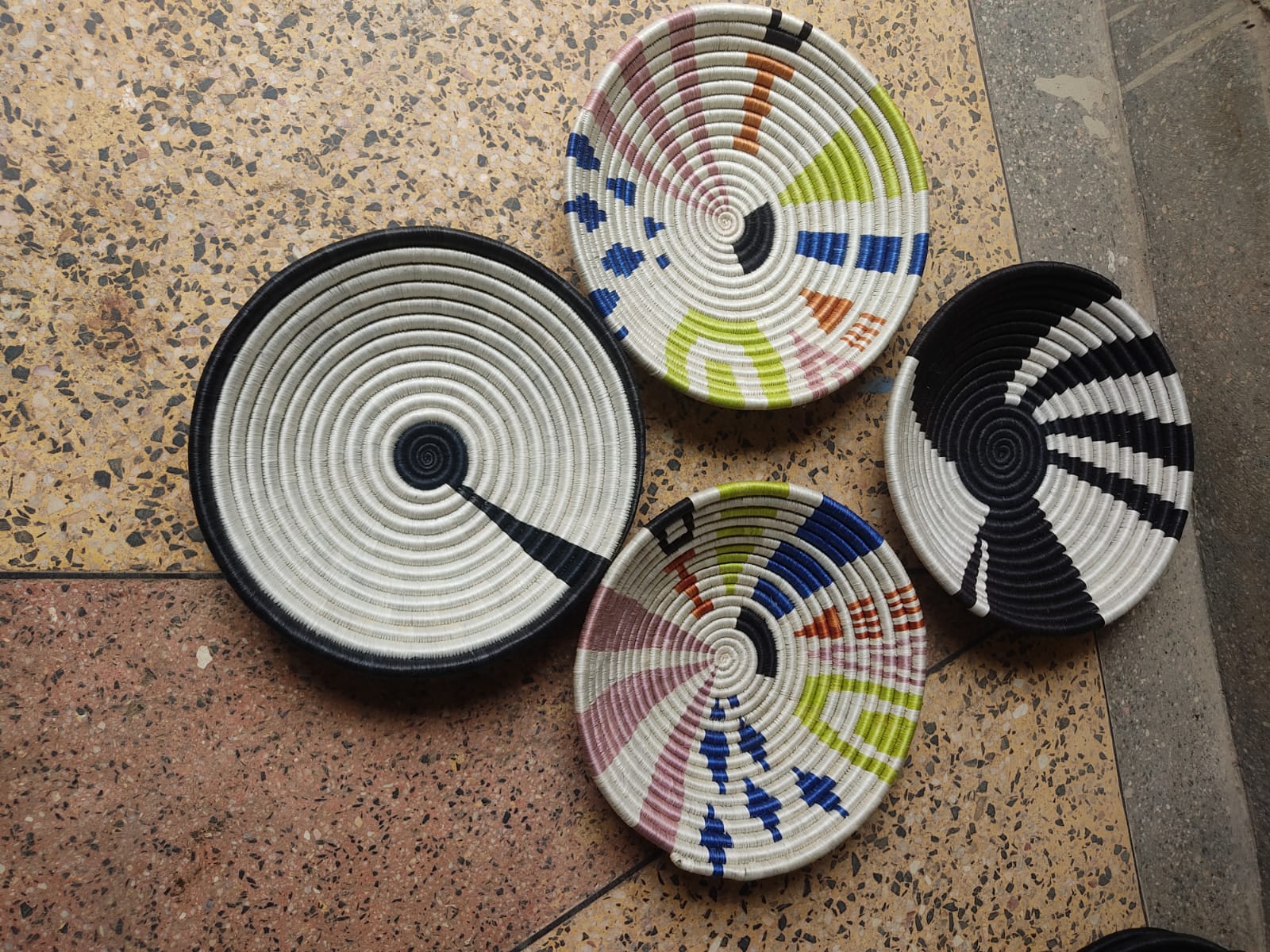 White Wall baskets (set of 4), Wall baskets, wall decor, home decor