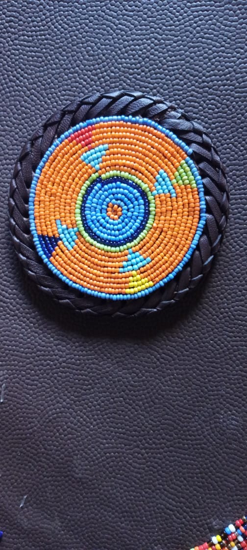 Maasai colored Beaded Coasters