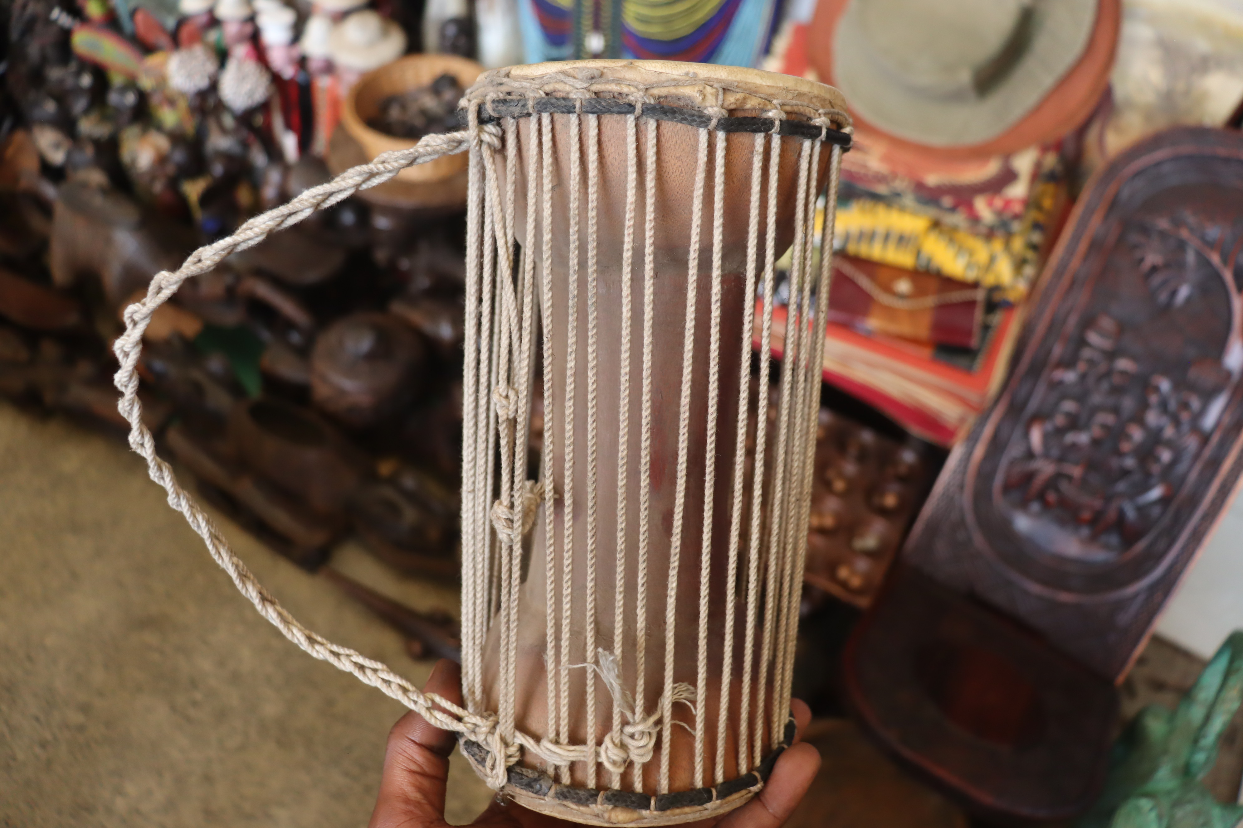 African handcrafted traditional drum
