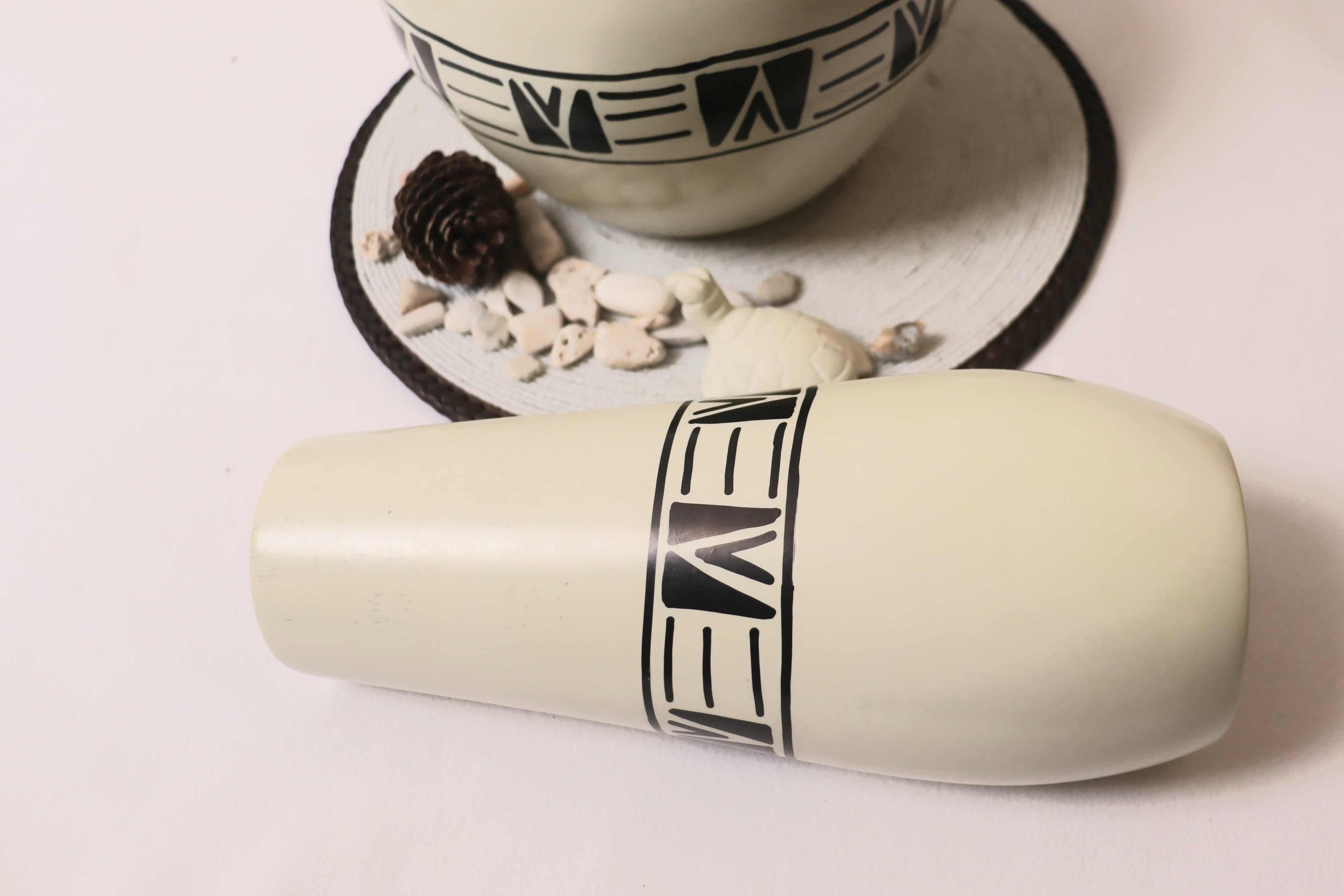 White patterned Soapstone vase gift package.