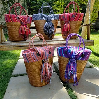 Beaded Kikoy Basket (set of 5) - discounted