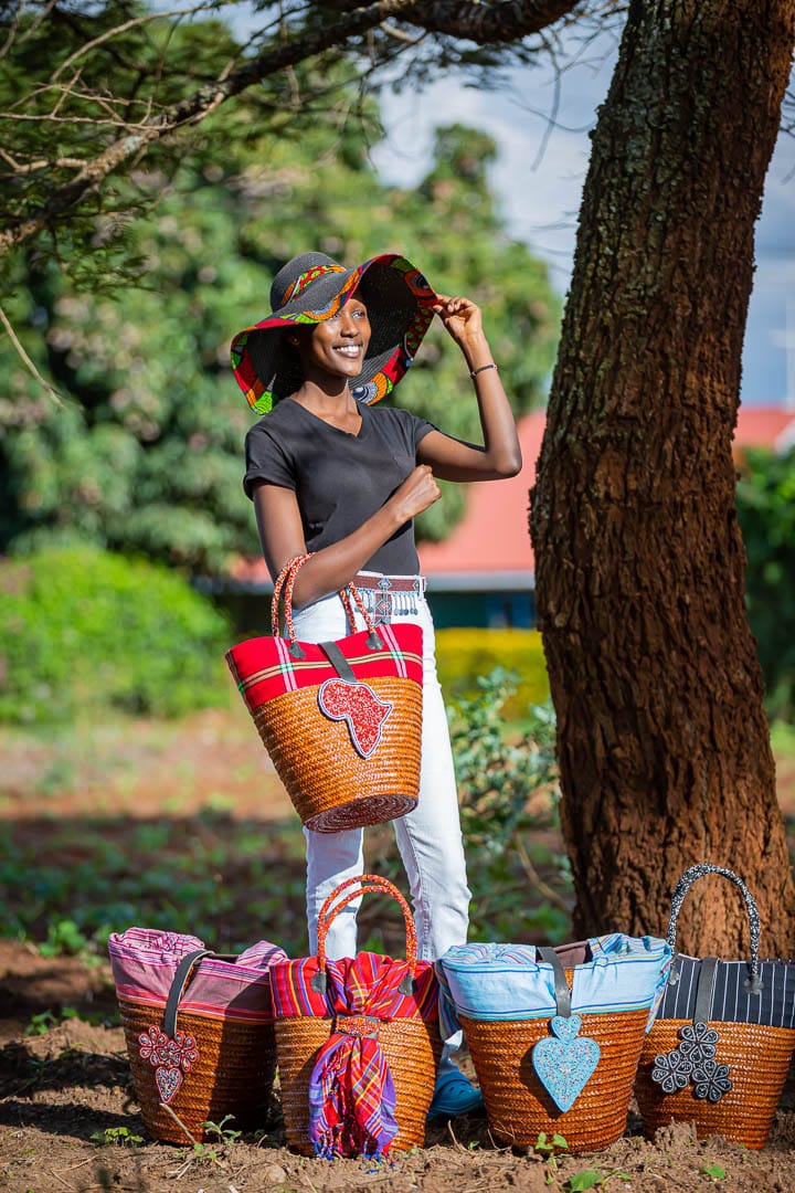Kikoy basket, Sisal basket, Kenyan kikoy basket, Kenyan basket