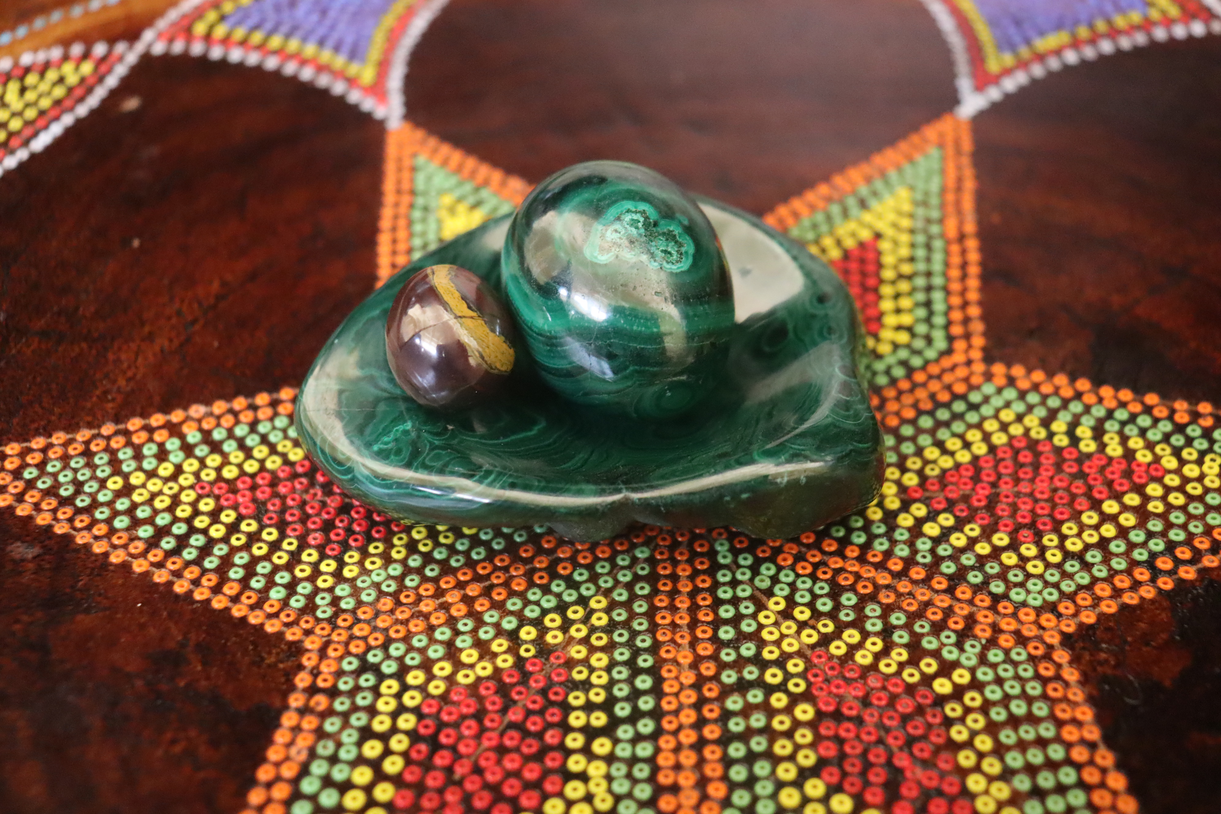 Malachite stone decor