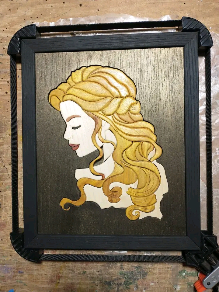 Handcrafted Blond Woman Wooden Art, Wooden art