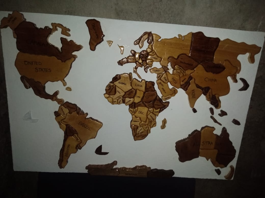 Wooden continental art, Wooden art, A2 size art