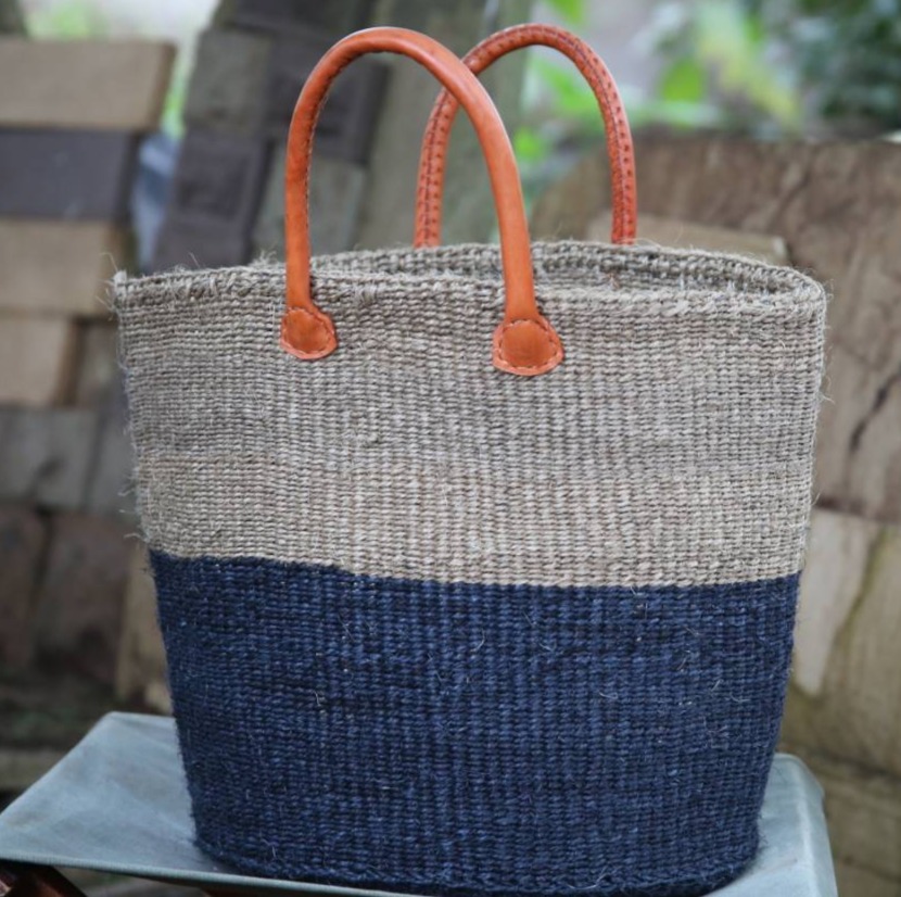 Beige and Faded Blue Kiondo