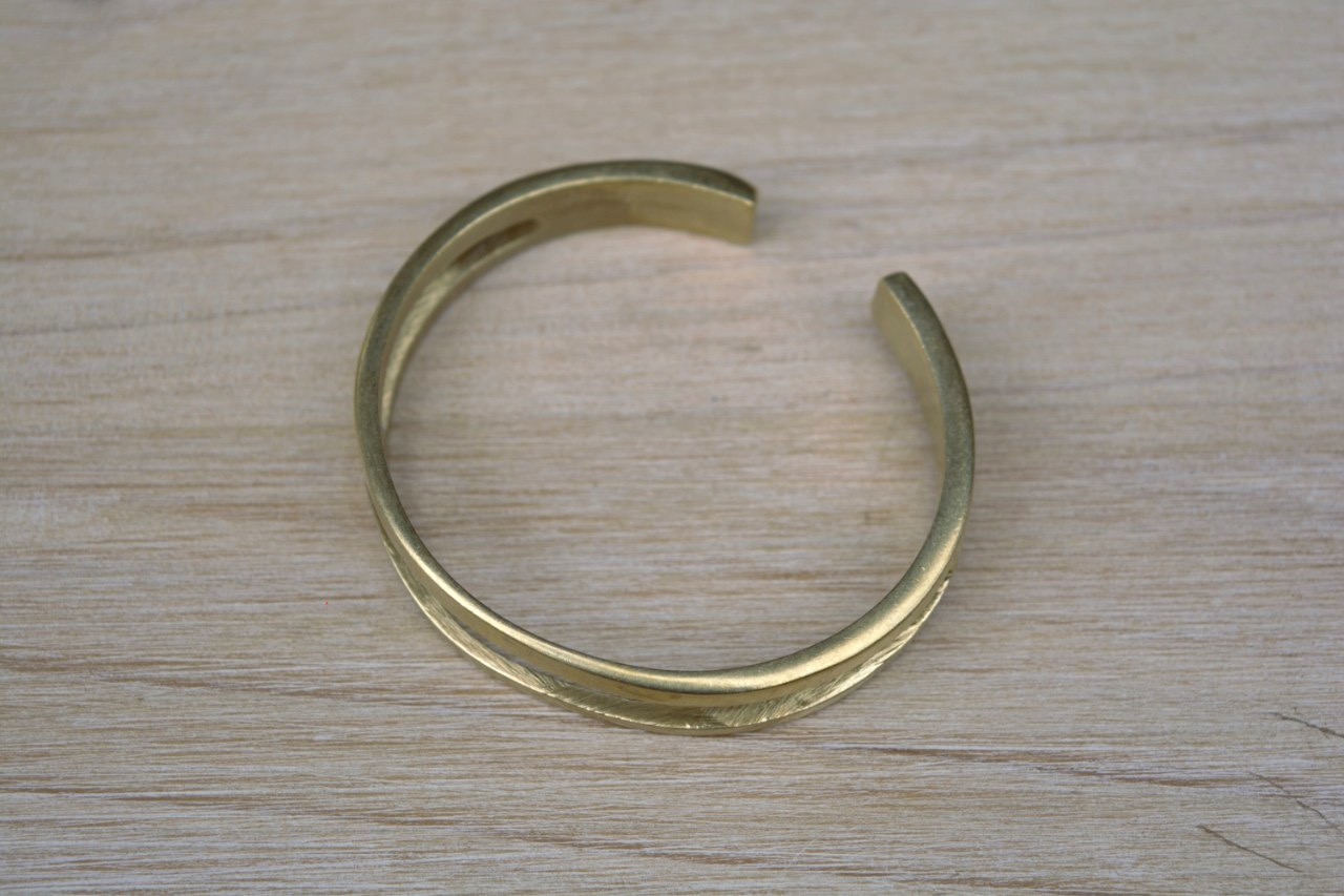 Brass Bangle with Oval Centre