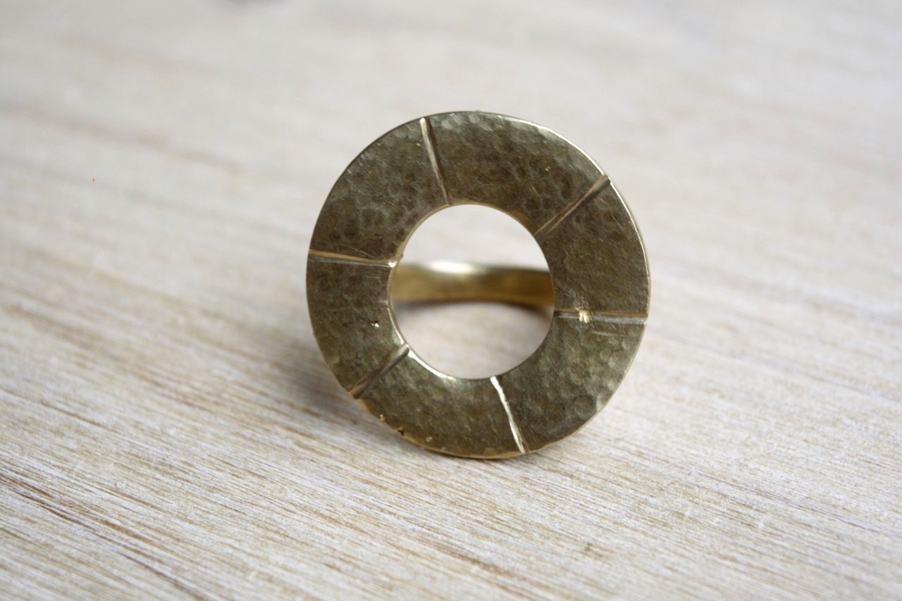 Circle Brass Ring Hammered with Hole