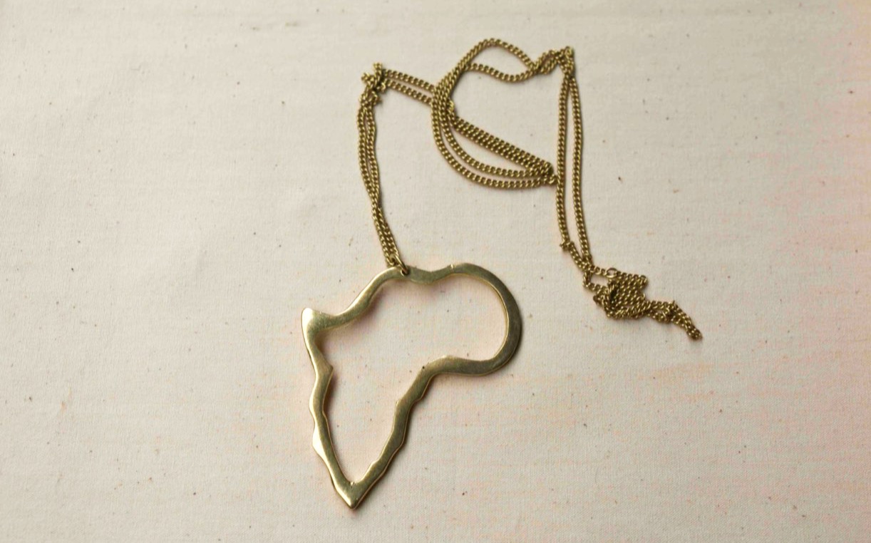 Africa Brass Necklace Outline