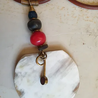 White Bone Pendant Necklace