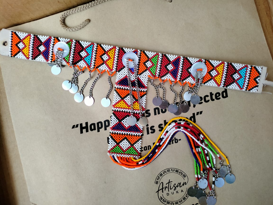 Geometric Maasai Tribal Chocker Waterfall Necklace