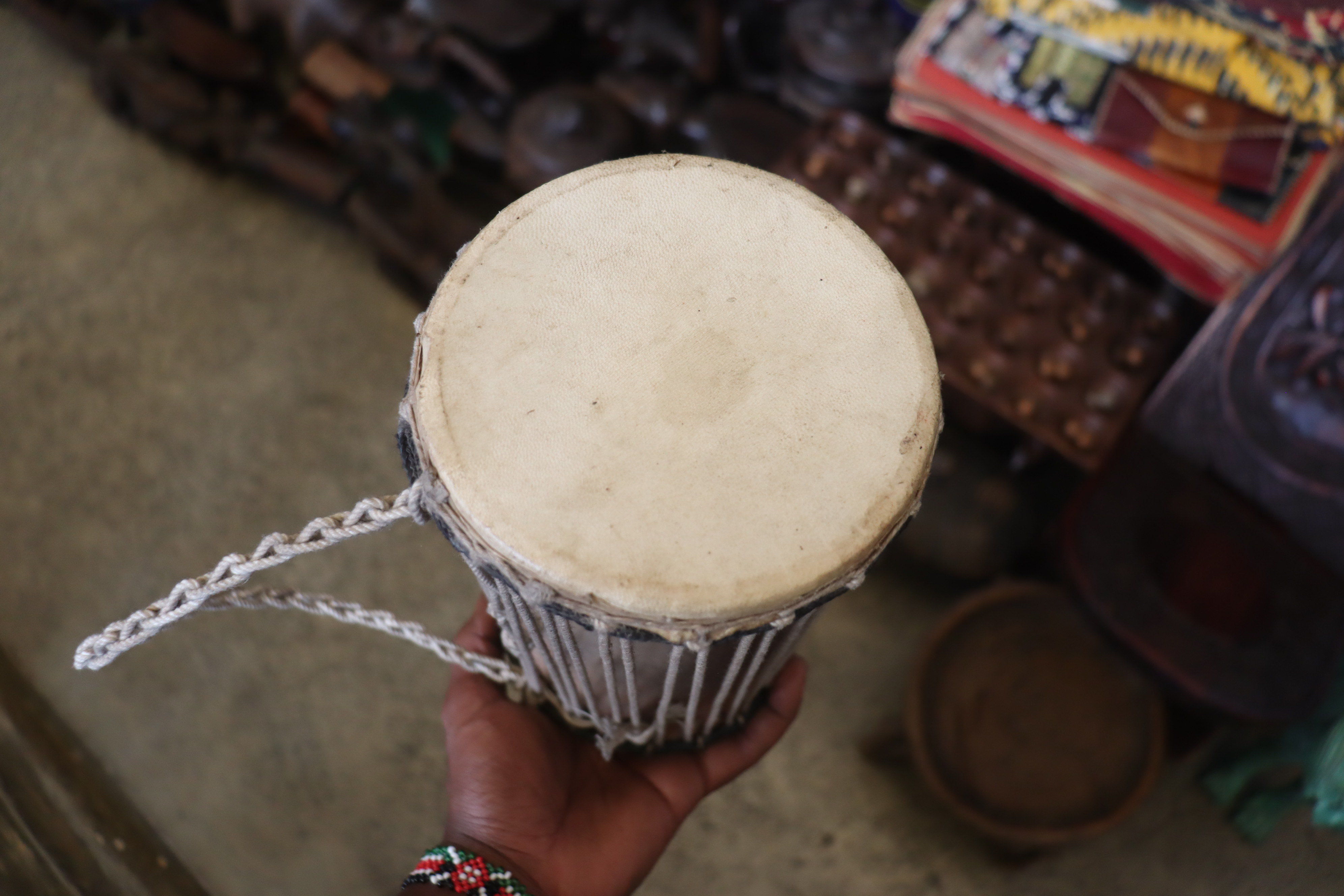 African handcrafted traditional drum